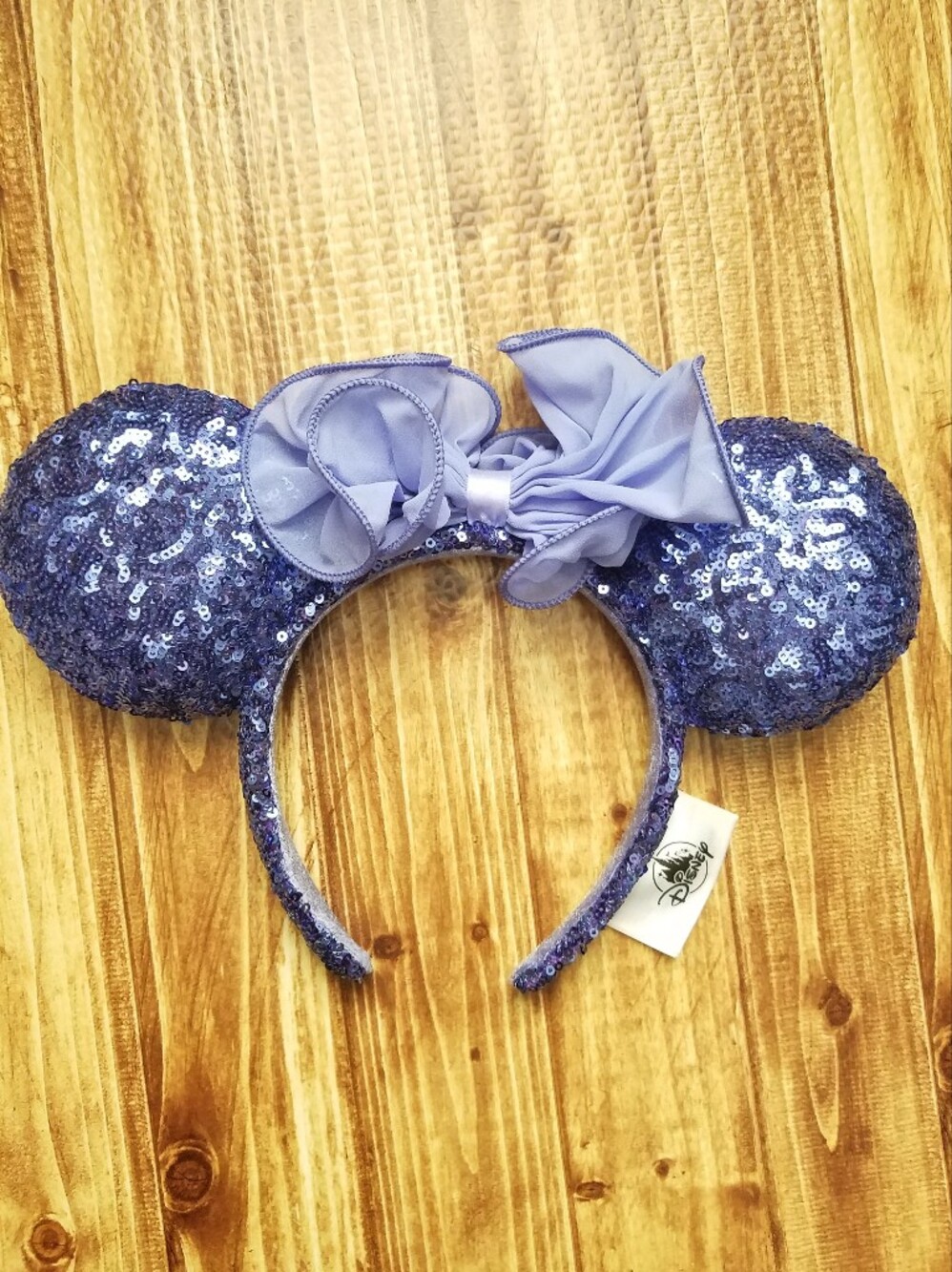 Disney Parks Minnie Mouse Ears Hydrangea Blue Iris Purple Sequin Headband NWOT